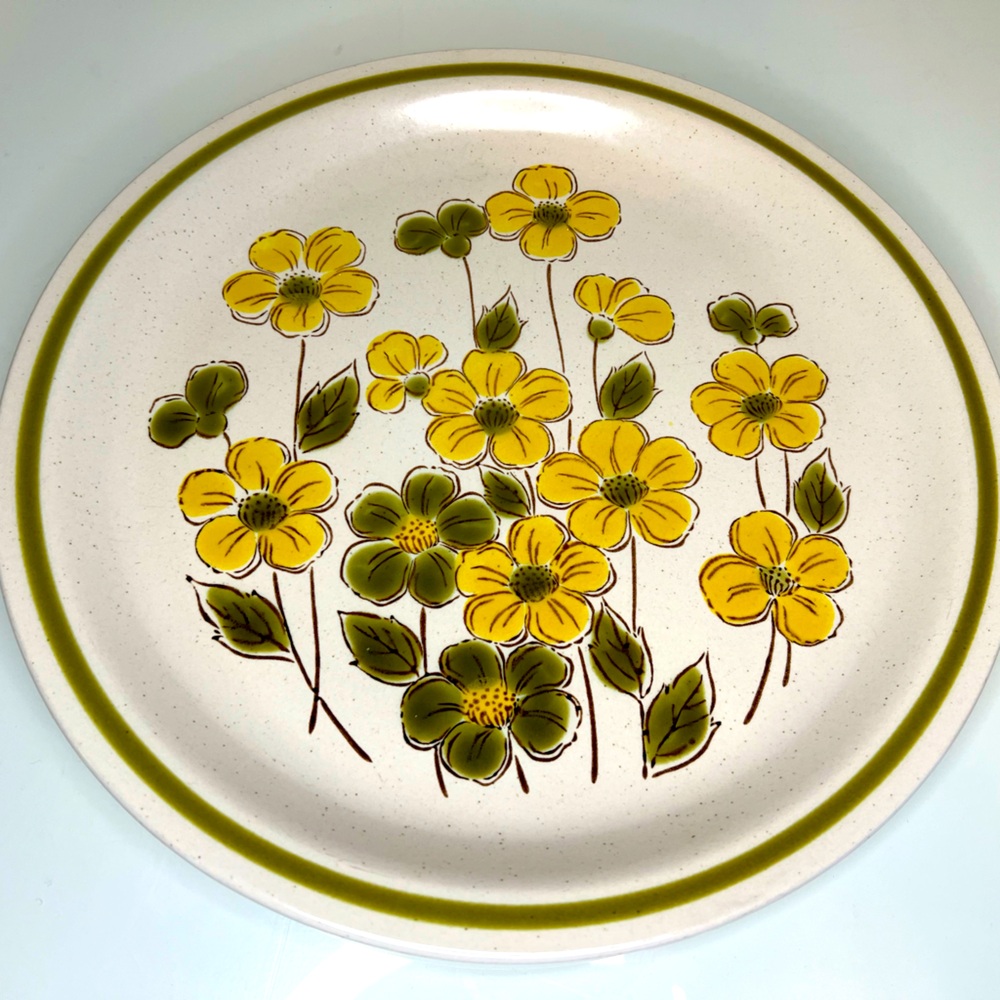 Fuji Stone Japan 12" Serving Platter “Springtime” Floral Made In Japan